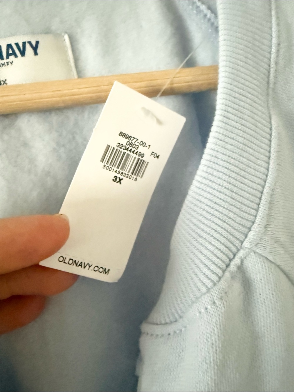 NWT Old Navy Light Blue Henley Sweatshirt Classic Length Size 3X - Picture 6 of 6